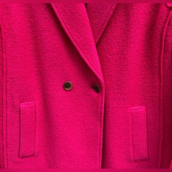 J.Crew Daphne Italian Boiled Wool Topcoat in Pink Bright Rose - Size 8 - Picture 7 of 10